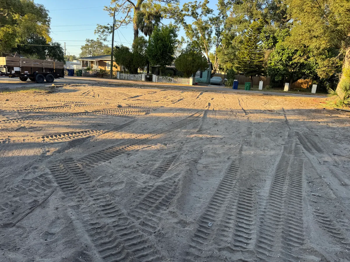 Cleared lot after demolition